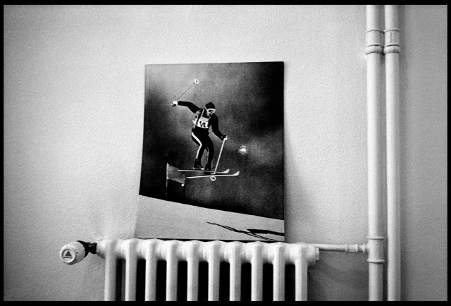 Photo de la victoire de Jean Vuarnet aux JO de Squaw Valley en 1960 - Médaille d'or