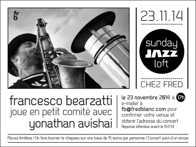 Sunday jazz loft - 23 novembre 2014, Francesco Bearzatti & Yonathan Avishai